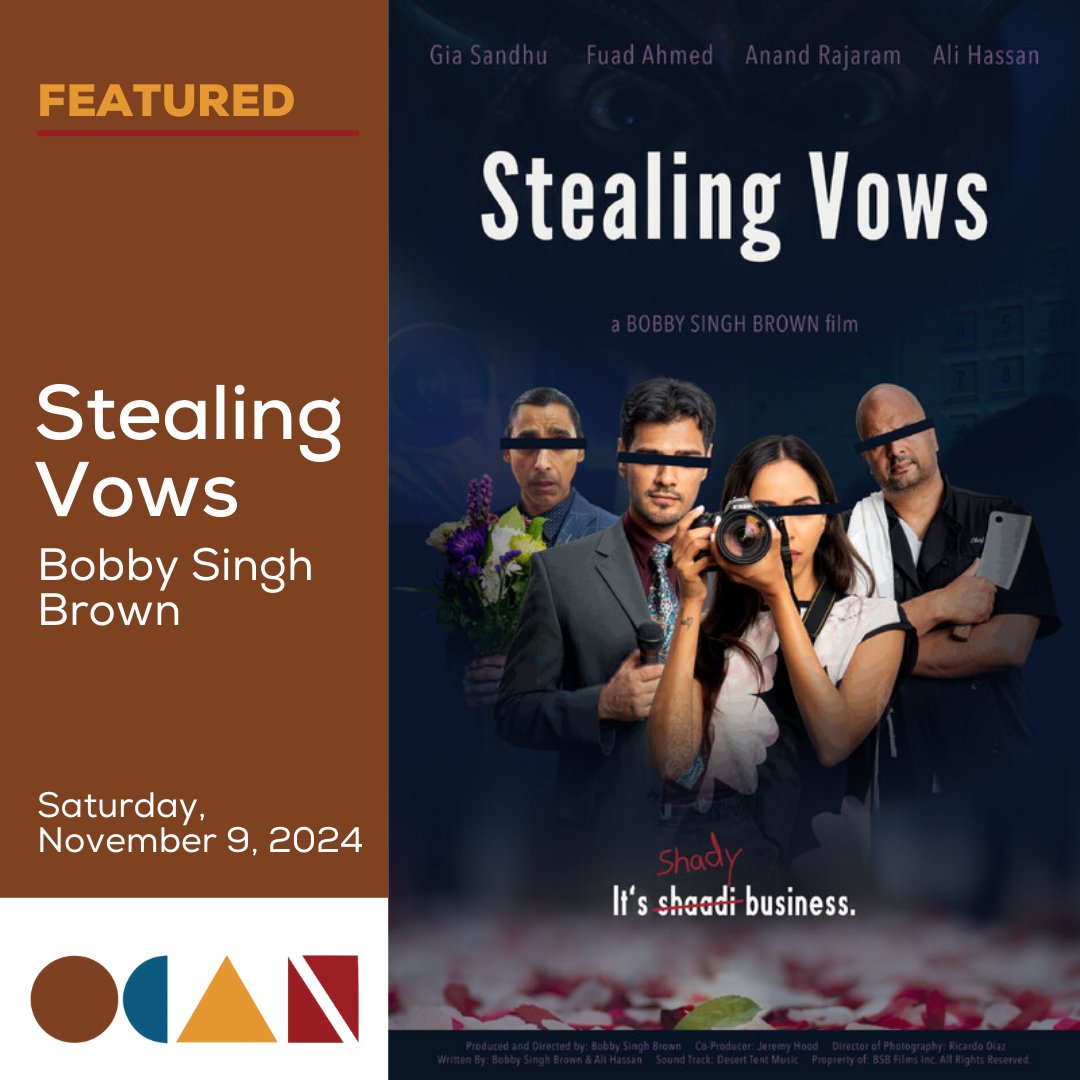 ocanfilmfest's tweet photo. The 16th (and final) film we're featuring is "Stealing Vows", directed by Bobby Singh Brown.

This film is about a group of 4 wedding vendors who go on a summer spree, robbing the homes of affluent clients.

Learn more about director Bobby!👉

🎥Tickets: https://t.co/NVSR5StDqk. https://t.co/xq115nFeLJ