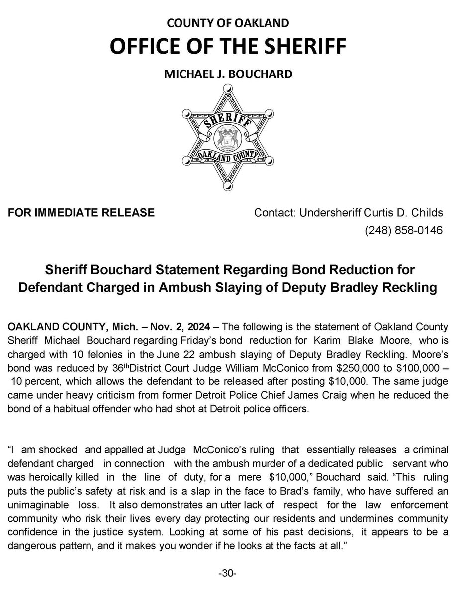 oaklandsheriff's tweet image. Some judges just don’t seem to care about the victims or safety. ￼