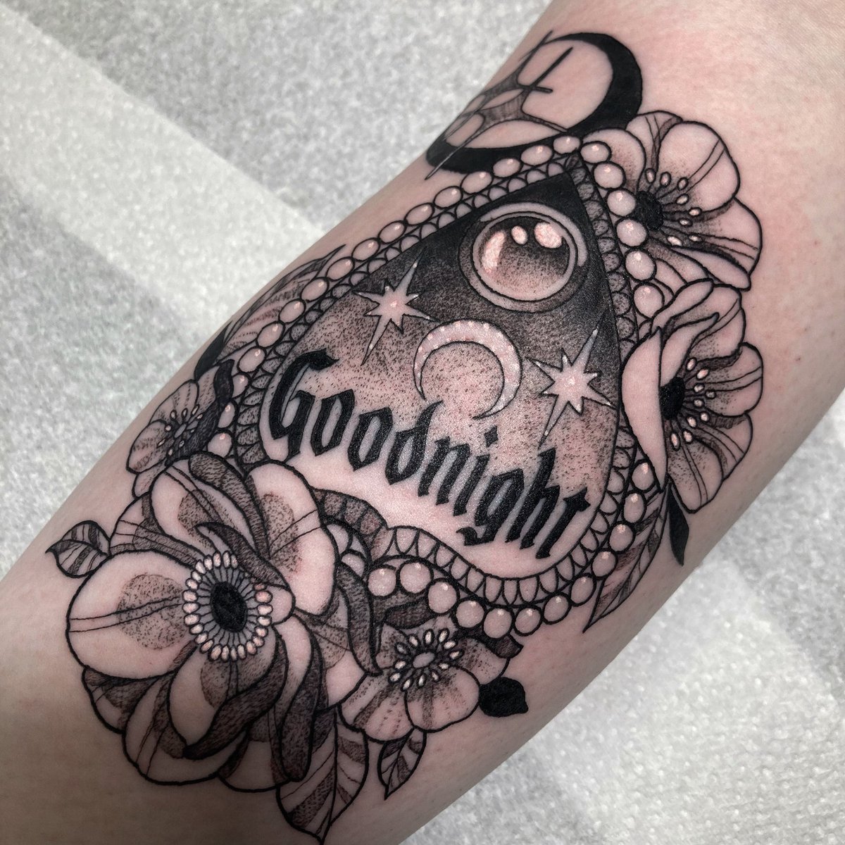 amyalicetattoo's tweet image. • So Long &amp;amp; Goodnight • 
Wee matching Helena planchette for Kiera and Nadine today 🤍