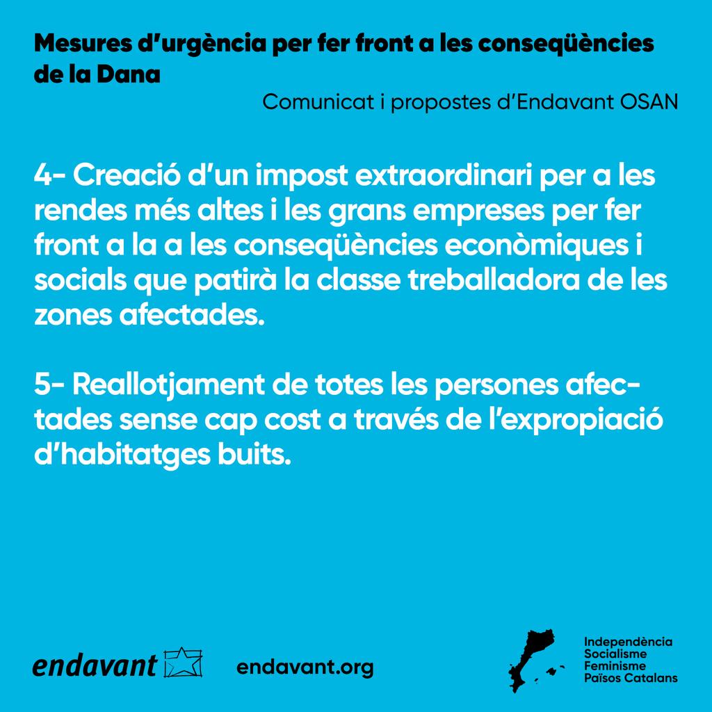 🔴 8 mesures de mínims perquè la classe treballadora no torni a ser qui pagui les conseqüències 

Dimissió del govern, acusació popular. 

Serveis públics, reallotjaments i que ho paguin els empresaris.