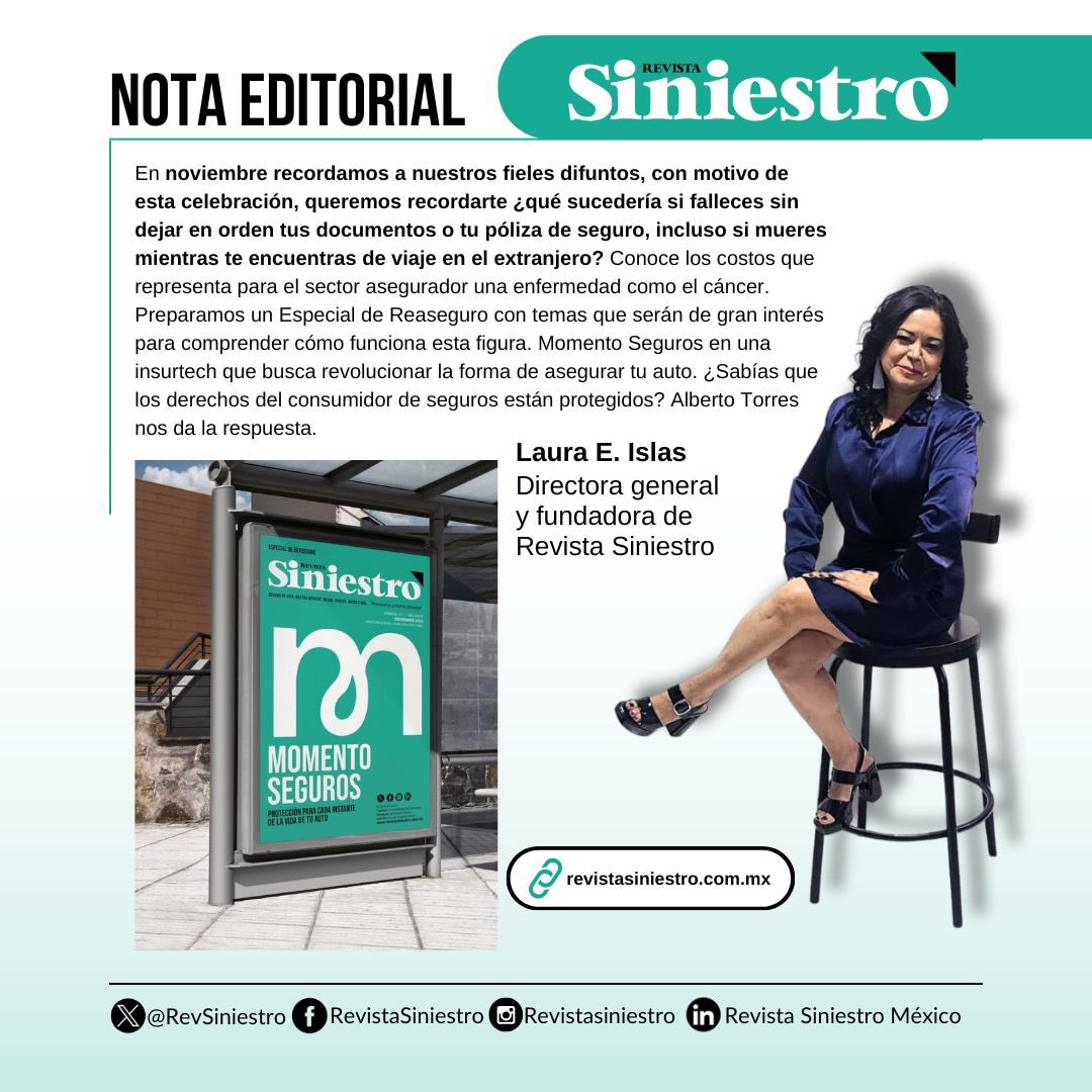 RevSiniestro's tweet image. ¡Ya está aquí la nueva edición de Revista Siniestro de noviembre 2024! ✨

¡No te lo pierdas! 📖 #RevistaSiniestro #SeguroDeVida #Reaseguro #Noviembre2024 #InnovaciónEnSeguros.