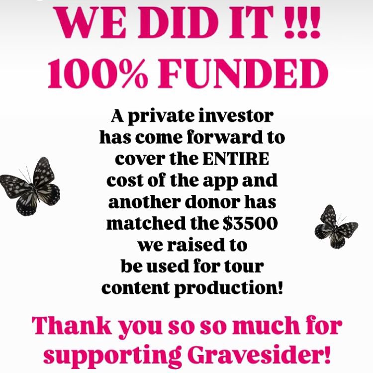 grvsidr's tweet photo. WE DID IT! Thank you! Hoping for a Summer 2025 launch! #gravesider #death #AugmentedReality #cemetery https://t.co/gmkMJFHUJs