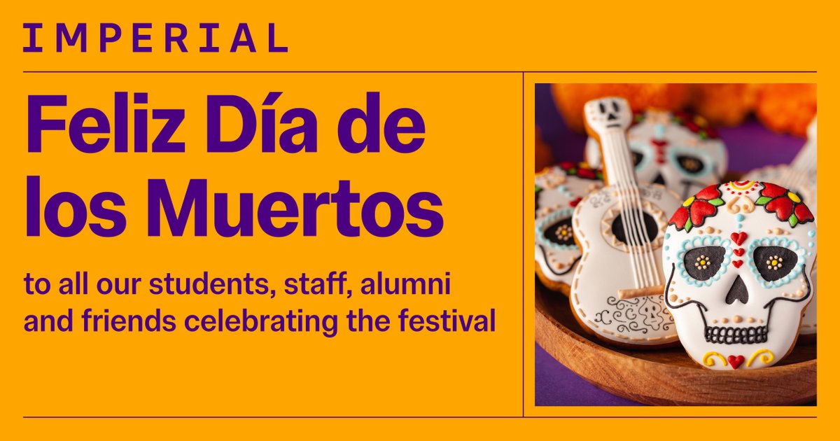 imperialcollege's tweet photo. Happy Día de los Muertos to #OurImperial community!

Today, we honor the memories and legacies of those who came before us. 

May this beautiful tradition of remembrance bring warmth, joy, and connection as we celebrate life, love, and heritage 🕯️✨ https://t.co/YULcNHfmkT