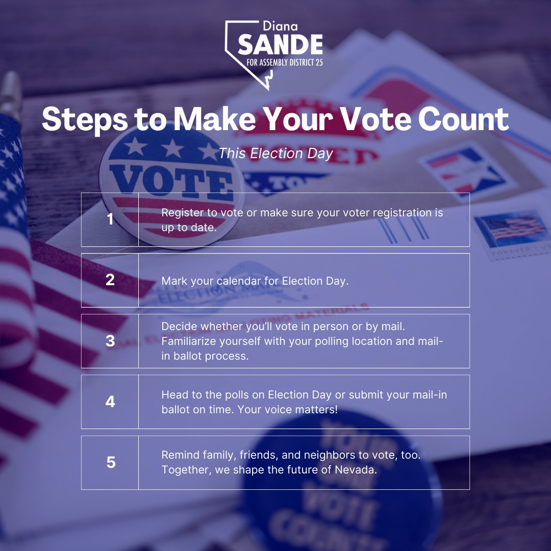 With Election Day only 3 days away, now is the time to make your voice heard. 🗳️ As we continue working toward a stronger, more united state, I encourage everyone to get out and vote. Together, we can make a difference and move Nevada forward. #Sande4NV