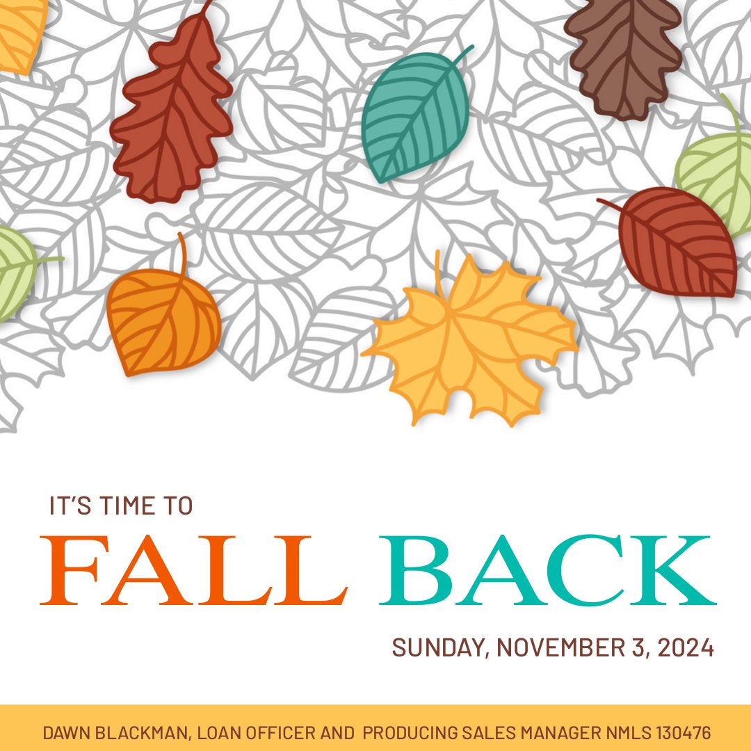 1Mortgagechick's tweet image. Great news! Remember to turn back your clocks on November 6 to enjoy an extra hour of sleep! #fallback #fallback2022