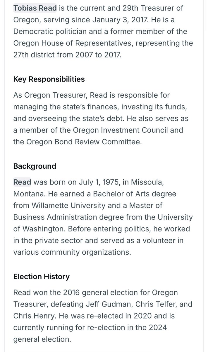 oddmitchbrown's tweet image. @TobiasRead you have served Oregon leading into and through the Covid disaster as the State Treasurer of Oregon, now you are running for Secretary of the (same) State you and your colleagues failed. Can you not? #stoptheinsanityoregon #samesh$t #samefaces