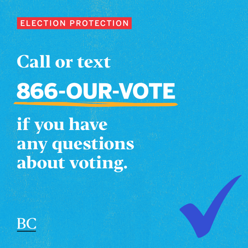 Need help at the polls? Don’t wait — call or text 866-OUR-VOTE to talk to a local volunteer for questions or issues! bit.ly/3UjBBrc
