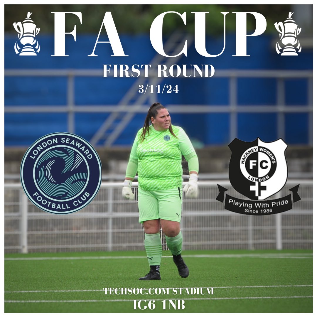 From one cup, to another 🏆

Tomorrow we host <a href="/HackneyWFC/">Hackney WFC</a> in the first round of the <a href="/AdobeWFACup/">Adobe Women's FA Cup</a>!

As always, tickets will be available to buy at the gate 🎟️

Please get down and support us for this 𝐦𝐚𝐬𝐬𝐢𝐯𝐞 game!

#LondonSeawardFC #Anchors #facup