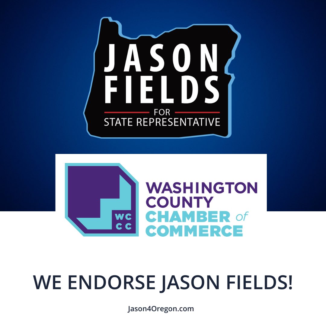 Jason4oregon's tweet photo. Thank you Washington County Chamber of Commerce for your support! I’m honored to receive your endorsement. 

Small businesses are the heartbeat of our communities. I support small business growth, and will advocate for tax relief for small businesses. https://t.co/PCUHEsQRys