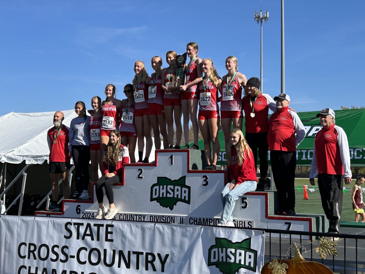 Your 2024 Division II Girls Cross Country Champions! Minerva Lions! #backtoback