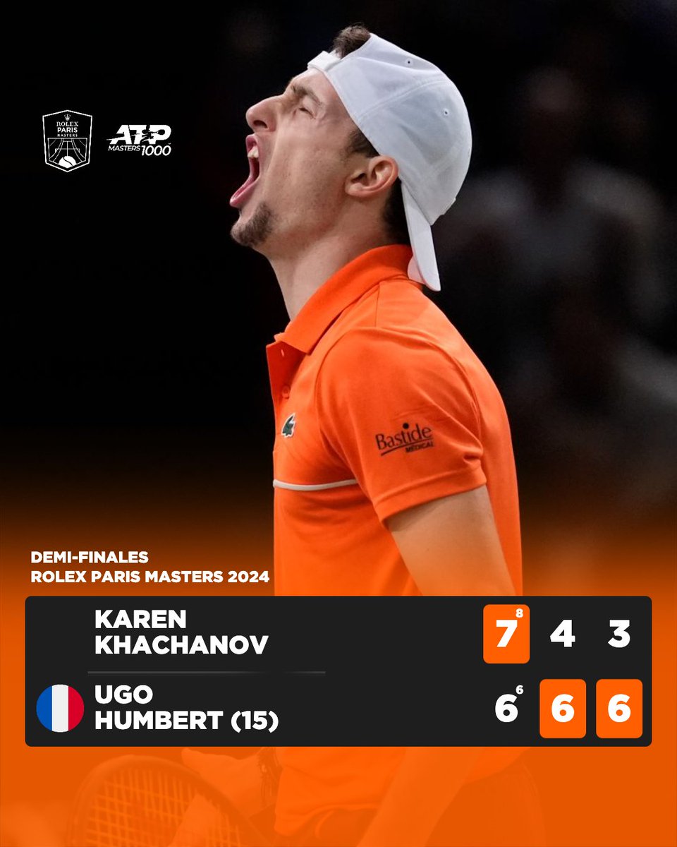 UGO HUMBERT EST EN FINALE DU ROLEX PARIS MASTERS !!!!! 

#RolexParisMasters