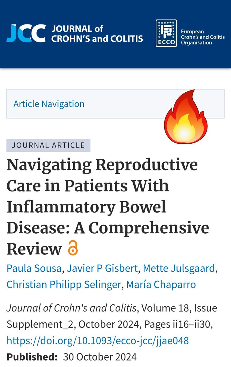 Lumír Kunovský (@lumirkunovsky) on Twitter photo 🎯 Navigating #Reproductive Care 🤰🏻 in Patients With #Inflammatory #Bowel #Disease 🔥
✒️ <a href="/PaulaCRFSousa/">Paula Sousa</a> ✒️
📘 in <a href="/JCC_IBD/">Journal of Crohn's and Colitis</a> 🤗
👉tinyurl.com/5e57ptrd
🟣 <a href="/Y_ECCO_IBD/">Y-ECCO</a> 🟣
⚫️ <a href="/OxUniPress/">Oxford University Press</a> ⚫️
<a href="/maria_chs/">Maria Chaparro</a> 🥰
<a href="/jp_gisbert/">Javier P. Gisbert</a>
<a href="/JulsgaardMette/">Mette Julsgaard</a>
<a href="/ChristianSelin3/">Christian Selinger</a>
🔴 #IBD 🤱 #GITwitter 🔴 🎯 Navigating #Reproductive Care 🤰🏻 in Patients With #Inflammatory #Bowel #Disease 🔥
✒️ <a href="/PaulaCRFSousa/">Paula Sousa</a> ✒️
📘 in <a href="/JCC_IBD/">Journal of Crohn's and Colitis</a> 🤗
👉tinyurl.com/5e57ptrd
🟣 <a href="/Y_ECCO_IBD/">Y-ECCO</a> 🟣
⚫️ <a href="/OxUniPress/">Oxford University Press</a> ⚫️
<a href="/maria_chs/">Maria Chaparro</a> 🥰
<a href="/jp_gisbert/">Javier P. Gisbert</a>
<a href="/JulsgaardMette/">Mette Julsgaard</a>
<a href="/ChristianSelin3/">Christian Selinger</a>
🔴 #IBD 🤱 #GITwitter 🔴