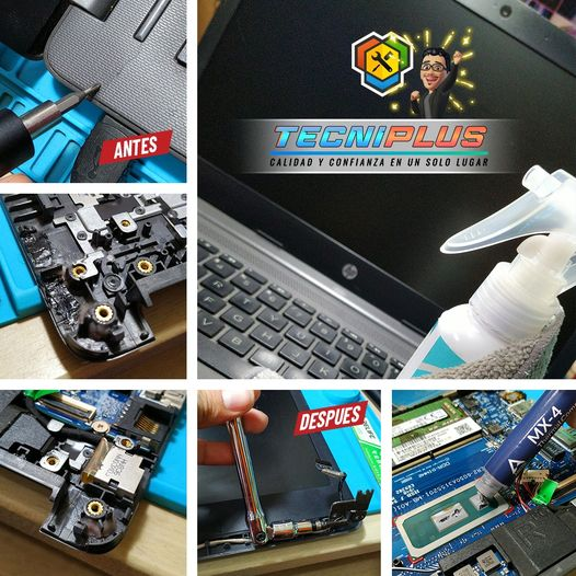 Al primer signo de daño de bisagras de tu laptop, tráela a TecniPlus, la solución que necesitas, reparación &amp; reconstrucción, trabajo con garantía.
Dale nueva vida a tu laptop, tiempo de entrega 2-3 días.

Nuestro Plus: Limpieza y cambio de pasta de alta calidad <a href="/ARCTIChannel/">ARCTIC</a>