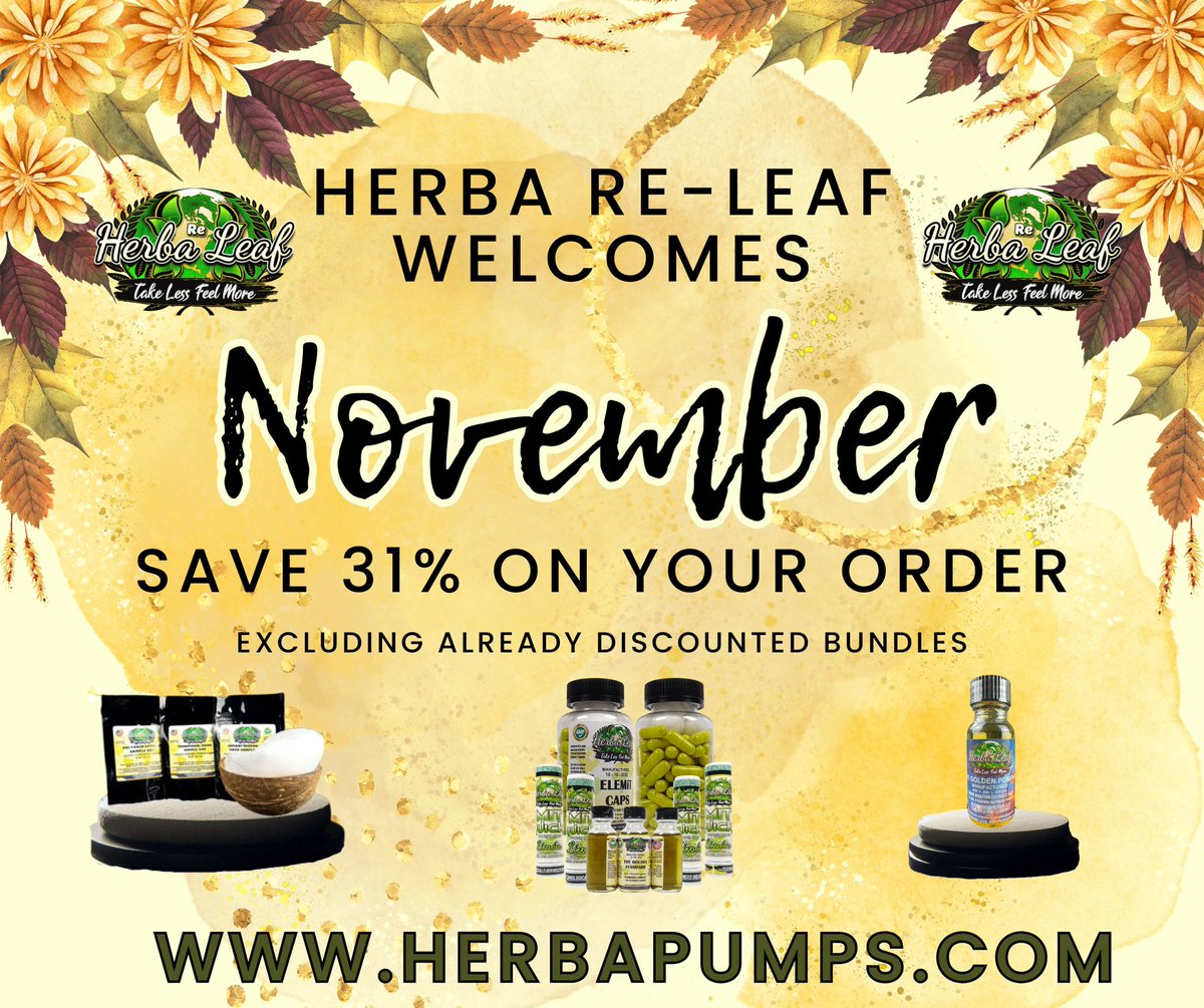 HerbaPumps's tweet image. New month, same fantastic sale! Enjoy a 31% discount, excluding bundles.

linktr.ee/Herba_ReLeaf

#herba #herbareleaf #herbapumps #herbapumpsdotcom #botanicals #kr8om #bestextracts #mitragynaspeciosa #kraytum #mitquick #goldenstandard #elemitcaps #plantsoverpharma