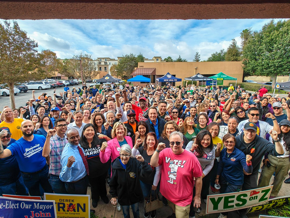OC Labor Federation (@oclf) on Twitter photo Over 300 union members turned this morning ready to make history! Thank you to our <a href="/CaliforniaLabor/">California Federation of Labor Unions</a> for helping us make th possible. Together, we will elect <a href="/KamalaHarris/">Kamala Harris</a> <a href="/DaveMinCA/">Dave Min</a> <a href="/derektranCA45/">Derek Tran</a> <a href="/JoshNewmanCA/">Senator Josh Newman</a> <a href="/ChrisDuncanCA/">Chris Duncan</a> <a href="/tammykimOC/">Tammy Kim, Irvine Councilmember(ret)</a> and so many other labor champions! Over 300 union members turned this morning ready to make history! Thank you to our <a href="/CaliforniaLabor/">California Federation of Labor Unions</a> for helping us make th possible. Together, we will elect <a href="/KamalaHarris/">Kamala Harris</a> <a href="/DaveMinCA/">Dave Min</a> <a href="/derektranCA45/">Derek Tran</a> <a href="/JoshNewmanCA/">Senator Josh Newman</a> <a href="/ChrisDuncanCA/">Chris Duncan</a> <a href="/tammykimOC/">Tammy Kim, Irvine Councilmember(ret)</a> and so many other labor champions!
