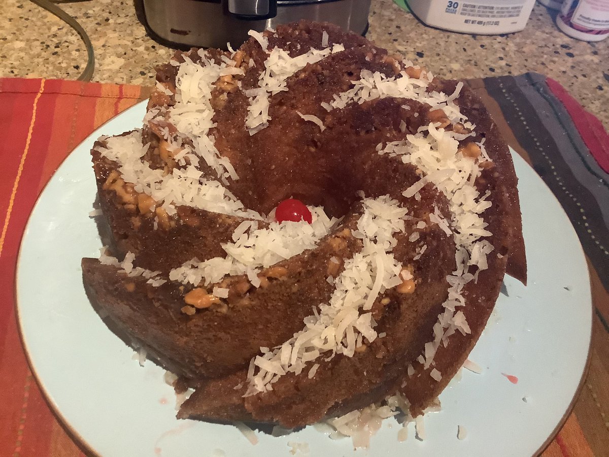 BrendaChedd's tweet photo. Also tested how much rum I can get into a cake https://t.co/xTzFp4i0f2