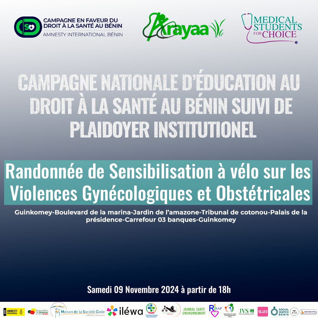 Les violences gynécologique et obstétricale on en parle 🤔🤔?
Suis nous au cour de notre randonnée 🚴🏽🚴🏾‍♀️ ce samedi pour découvrir une nouvelle façon d'impacter la société 😊😇.