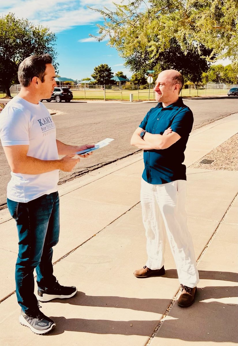 KampforSheriff's tweet photo. Our team is out across Maricopa County, connecting with voters about the crucial choice we have for Sheriff this Tuesday. Each door we knock on and every conversation we have strengthens our mission for safer neighborhoods and a stronger community for all. If you haven't already voted, we'll see you at the polls on Tuesday!