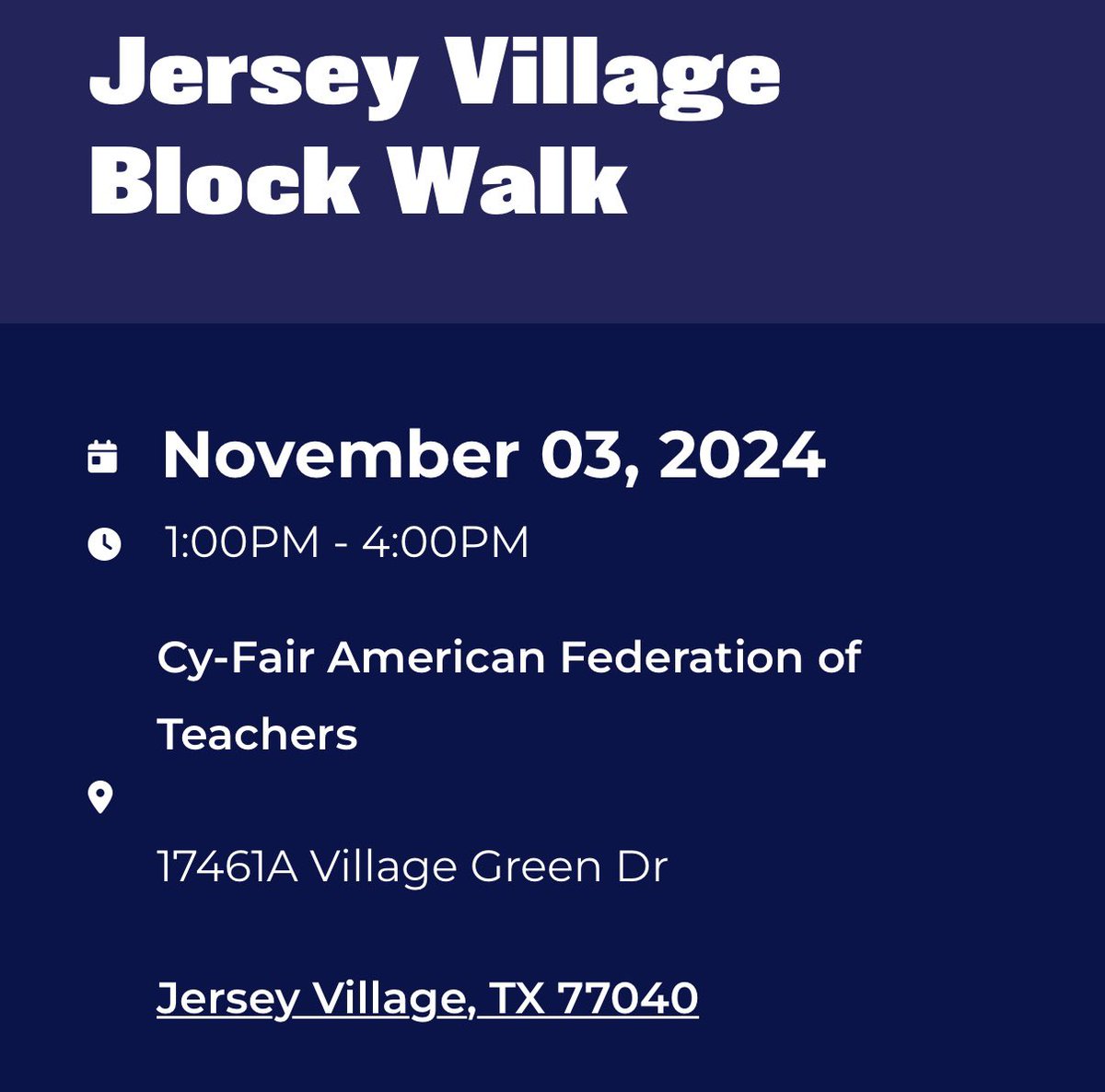 stephaniefortx's tweet photo. Join us tomorrow afternoon for a Block Walk with @CyFairAFT!

#FundPublicEducation #ParentsVote #HD138 #stephaniefortexas https://t.co/fRpvMr8nG4