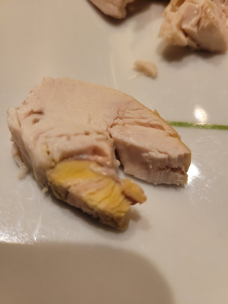 JoChetwyn's tweet photo. @AsdaServiceTeam Monks Cross store has a problem with the rotisserie chickens. For the second time recently the chickens are inedible, dry, unpleasant tasting and this one green in the middle. Both bags were dry, no juices. I should have known!! 1/2 https://t.co/n0nhfsr0VR