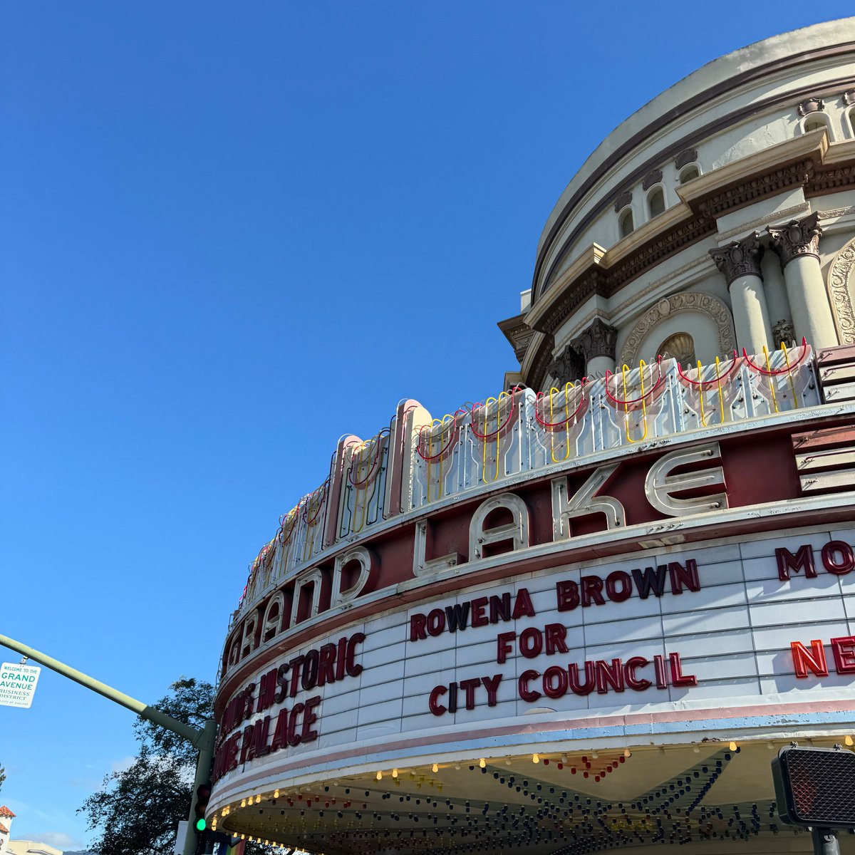 Grand Lake Theater is on point again. Vote Rowena Brown for At-large Councilmember!