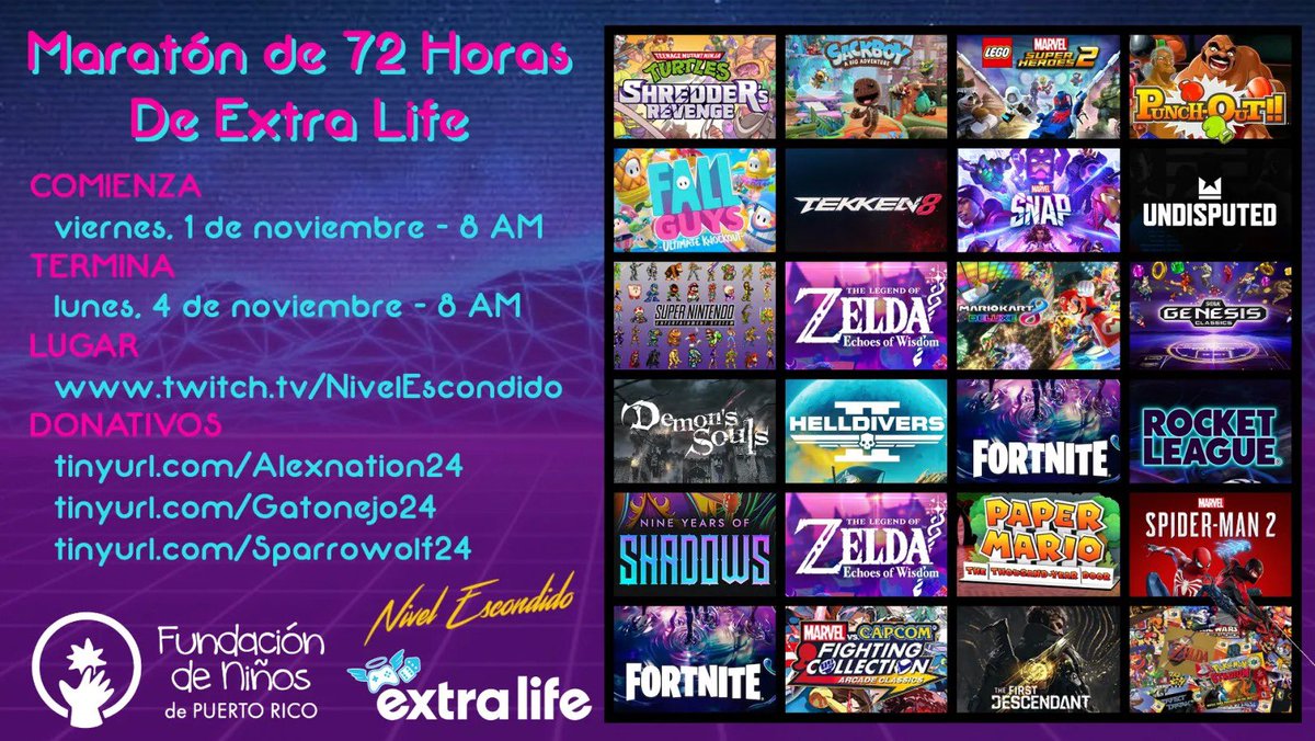 El entretenimiento se redefine con tremendo propósito en este mega maratón Extra Life de Nivel Escondido. No te lo pierdas a través de twitch.tv/nivelescondido