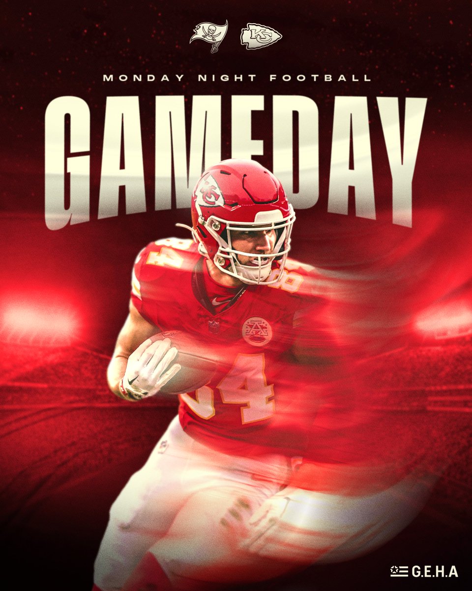 Chiefs's tweet photo. MNF. OUR HOUSE. IT’S GAMEDAY, CHIEFS KINGDOM‼️ https://t.co/WTaXIL4ZeS