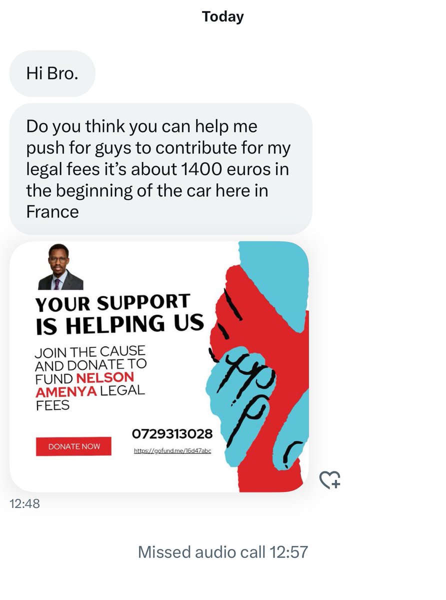 C_NyaKundiH's tweet image. Let us support our brother Amenya, legal fees can be very expensive.  I have chipped in with my 5K. If you support Nyakundi’s work also support our brother. His number is 0729313028. Let us do the 5K challenge. You can DM me the MPESA message if you can. Let’s get 200K this…