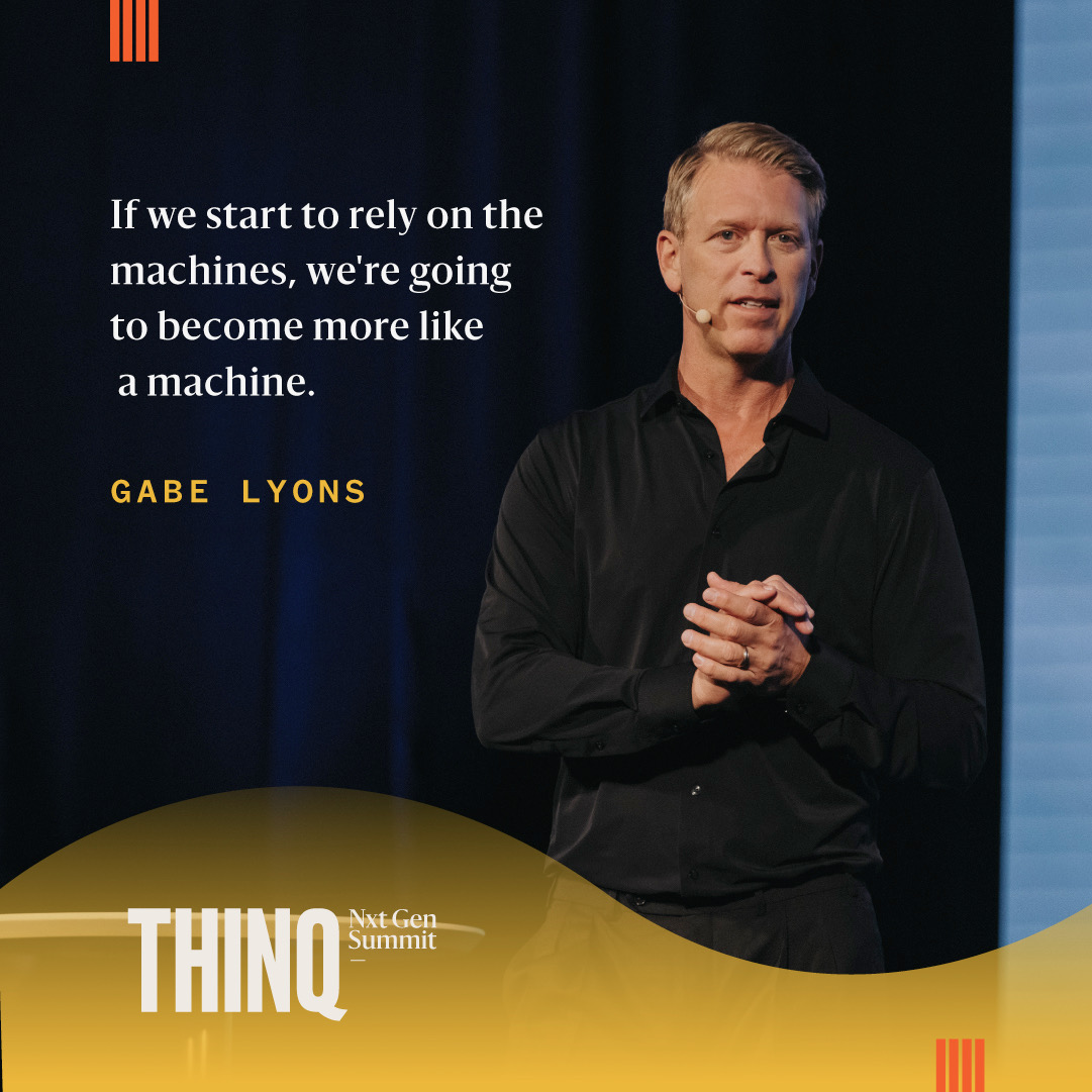 THINQ Media (@qideas) on Twitter photo <a href="/GabeLyons/">Gabe Lyons</a>, co-founder of THINQ Media, poses the question, 'What does A.I. want?' He cautions against relying on technology, such as A.I., in a way that disconnects us from our true identities as designed by God. <a href="/GabeLyons/">Gabe Lyons</a>, co-founder of THINQ Media, poses the question, 'What does A.I. want?' He cautions against relying on technology, such as A.I., in a way that disconnects us from our true identities as designed by God.