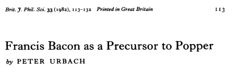 lakens's tweet photo. In simplistic summaries of philosophy of science Francis Bacon and Karl Popper are often presented as opposites (inductive vs deductive). In my reading I was always struck by their similarities (anti-dogma, falsification). Glad to see others agree.  https://t.co/fa1UZLuclS https://t.co/7fuXMLQ7Ac