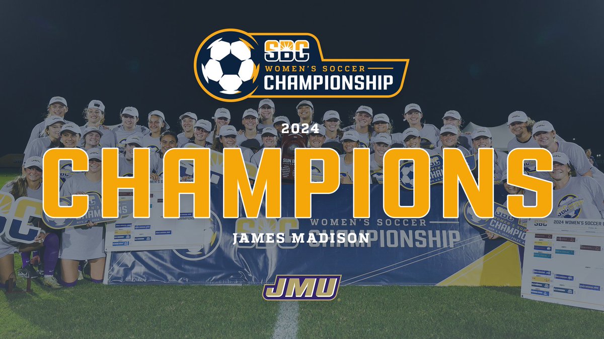 𝗧𝗛𝗜𝗥𝗗 𝗧𝗜𝗠𝗘'𝗦 𝗧𝗛𝗘 𝗖𝗛𝗔𝗥𝗠.

In its third straight appearance in the title match <a href="/JMUWSoccer/">JMU Women's Soccer</a> is the 2024 #SunBeltWSOC Champion and earns the Sun Belt's automatic bid to the 2024 <a href="/NCAASoccer/">NCAA Soccer</a> Championship. ☀️⚽️