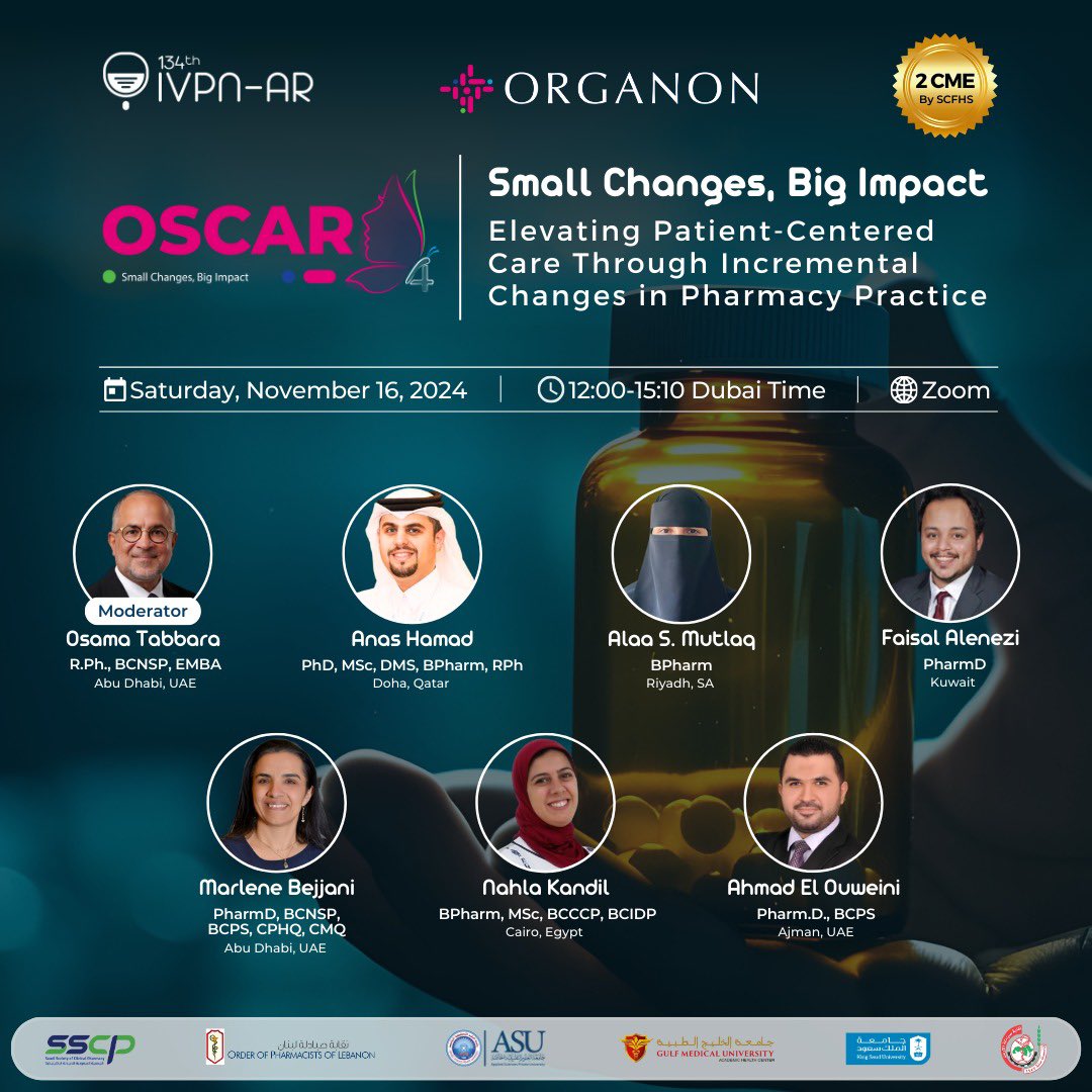 Oscar-4 is going live in 6 days,

CME from SCFHS to all HCPs

Register at drive.google.com/file/d/10QIAIE…