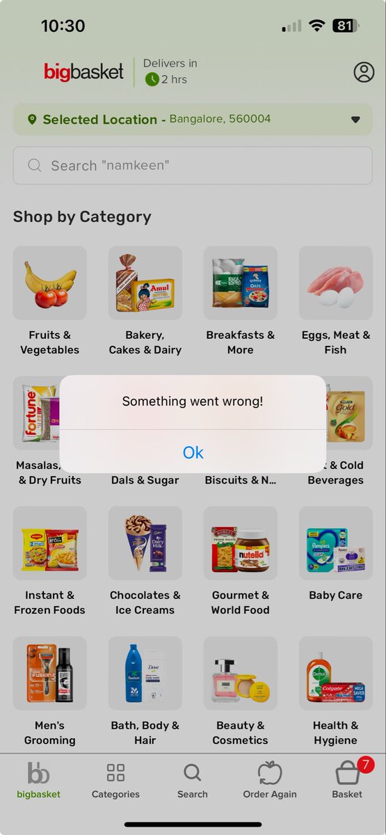 dhsuchak's tweet photo. @bigbasket_com Getting this error https://t.co/TYbQ7mufM4