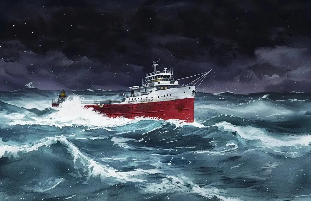CoelingAurochs's tweet image. &quot;We are holding our own&quot;

49 years ago the SS Edmund Fitzgerald sank in Lake Superior.
