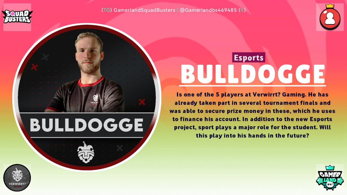 GamerlandMedia's tweet photo. ⚡️⚡️OFFICIAL: @BulldoggeSB on the interview! One of the players of @VerwirrtGaming and one of Germany's best players! In today's interview we will know him better! Don't miss it!🔥
📅Interview date: 10th November (Today)
#SquadBusters #InterviewAnnouncement https://t.co/s7fHUk1DcV