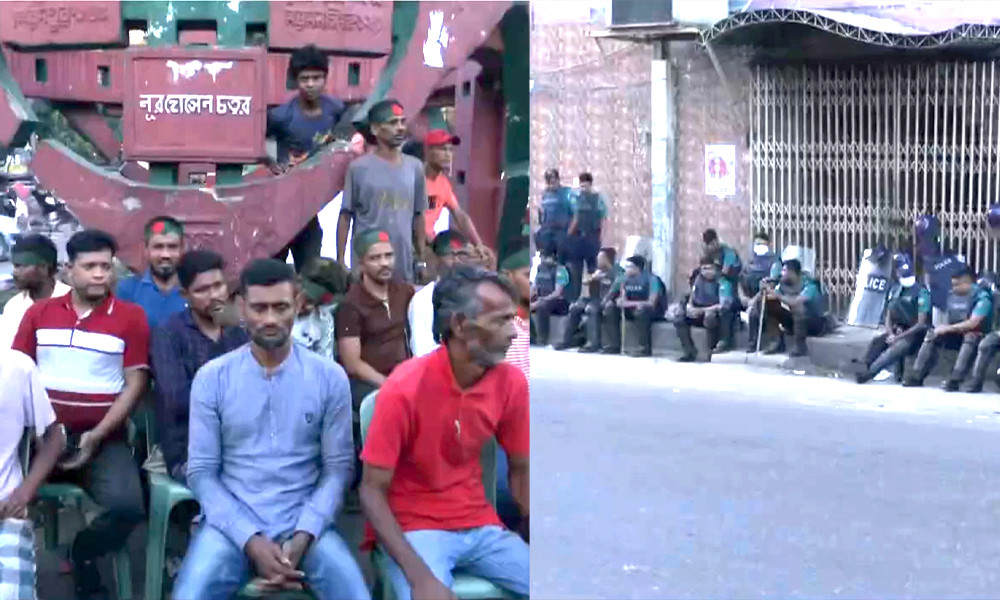 গুলিস্তান ও আ. লীগের কার্যালয়ে ছাত্র-জনতার পাহারা সতর্ক পুলিশ