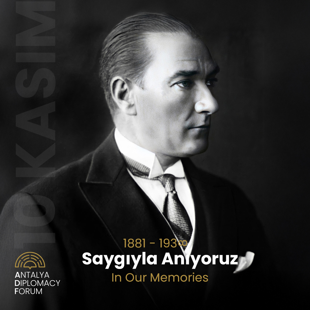 Türkiye Cumhuriyeti'nin kurucusu Mustafa Kemal Atatürk'ü saygı ve minnetle anıyoruz...

We commemorate Mustafa Kemal Atatürk, the founder of the Republic of Türkiye, with respect and gratitude...

#10Kasım #Atatürk