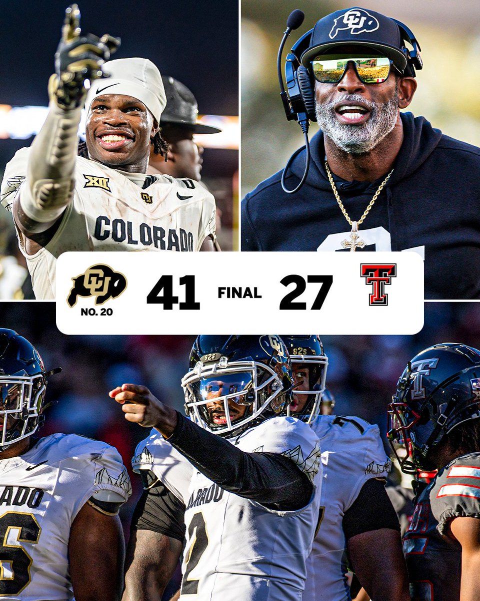 THE BUFFALOES ARE COMIN' 🔥 

No. 20 Colorado gets the W against Texas Tech 😤
