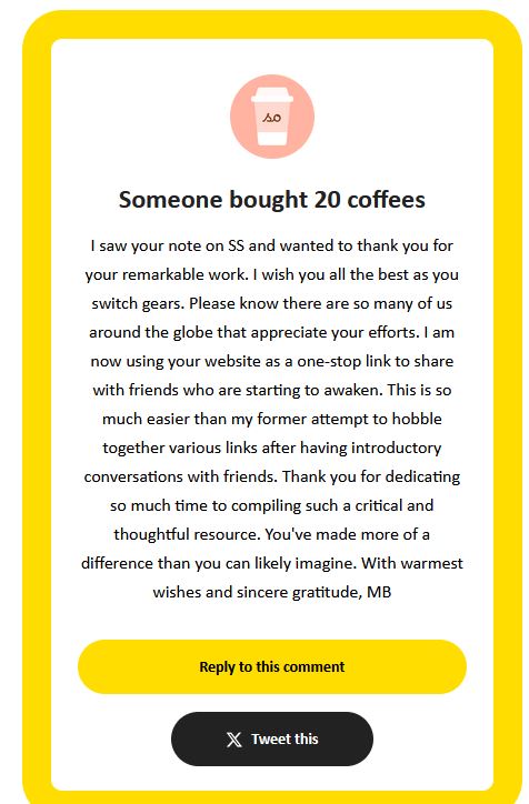 It's comments like these that makes me wish I could afford to continue work at TotalityofEvidence.com
Thanks for the kind words and donation
buymeacoffee.com/justcallmejack…