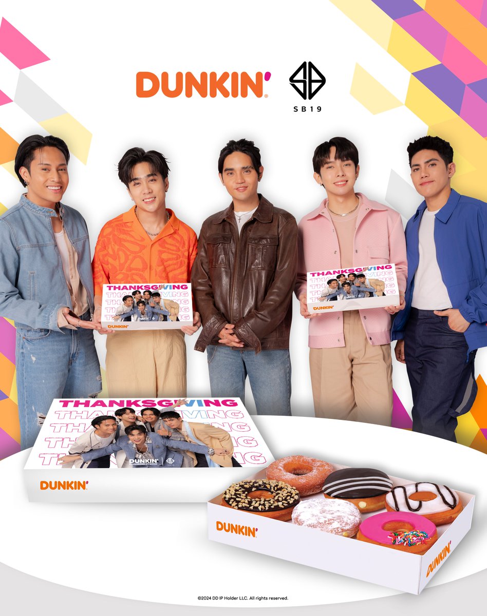 dunkinph's tweet photo. Celebrate this 6 years milestone with @sb19official through this limited edition ThanksgiVIng box! 🧡💙 #SB19DunkinPHThanksgi𝗩𝗜ng https://t.co/MLsQISKOfn