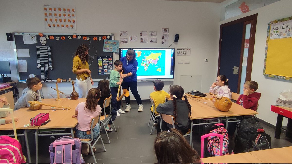 Los pequeños de primaria de <a href="/ceipIsabelReina/">CEIP Isabel Reina de Castilla</a>  conociendo  🪈📯𝕀𝕟𝕤𝕥𝕣𝕦𝕞𝕖𝕟𝕥𝕠𝕤 𝕕𝕖𝕝  🌍 🎺🪘 con  <a href="/cdncarbajosa/">Ciudad de los Niños Carbajosa</a>