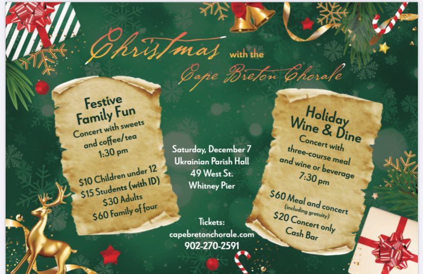 cbchorale's tweet photo. @cbchorale has two holiday events coming up, both on December 7th. Visit us online and get your tickets today! https://t.co/km1JvxMHSC