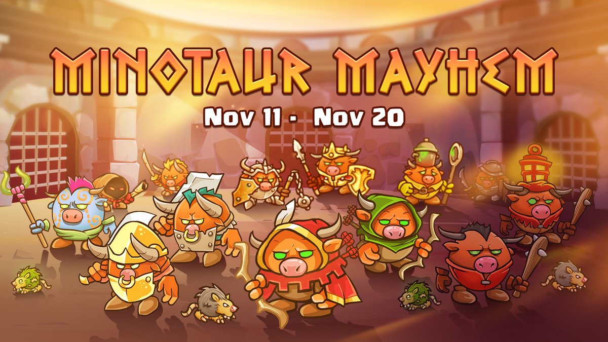 CrazyDefenseEN's tweet photo. 📣 Showcase your Minotaur Mayhem experience! 🐂⚔️

1. Like the Twitter post.
2. Quote Tweet with a screenshot of you enjoying the Invasion.
3. Add hashtag #CDHMinotaurMayhem
4. Fill up this Google form: https://t.co/1G7kVztIAd

20 players will receive "350000 Gold" https://t.co/gAbfCYZgx6