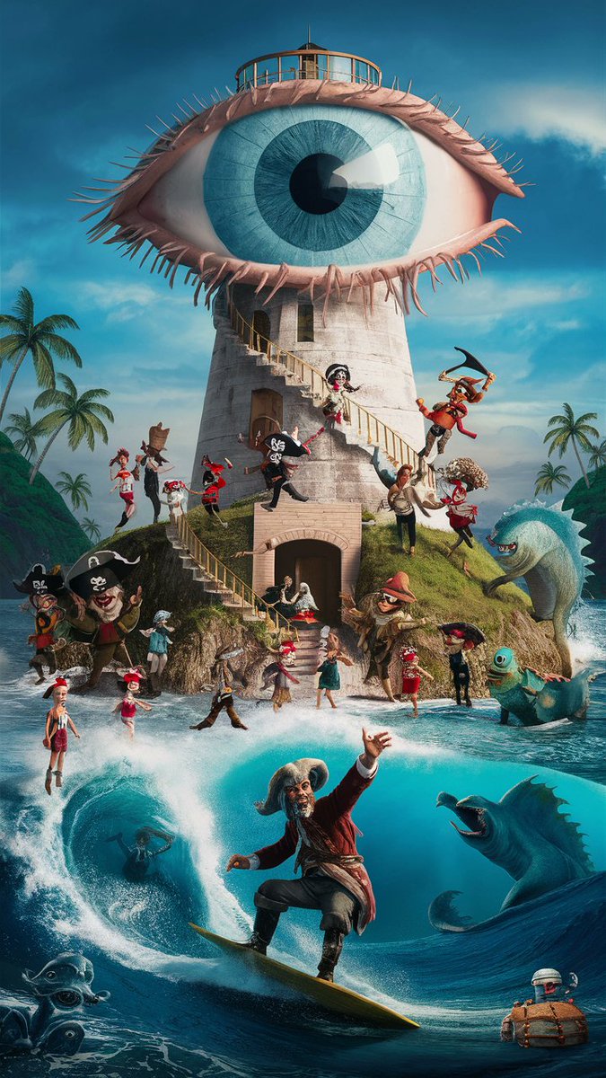 Wild island lighthouse
🤟👀 🤟

#designers #designs #IDEAS #ideaforge #IDEAS2024 #Lighthouse #Pirates #Piraten #MonstersAwards #johnybb #3ie #monster #art #artworks #Creative