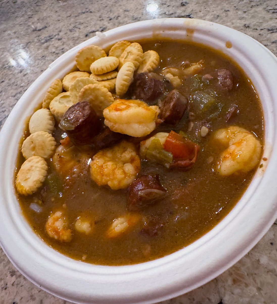 stogiedad's tweet photo. This is how I do #Bama vs #LSU week…#shrim & @ConecuhSausage #gumbo and #swampstew. This is my favorite weekend in all of #collegefootball. #RollTide https://t.co/JSf8z1Wuzh