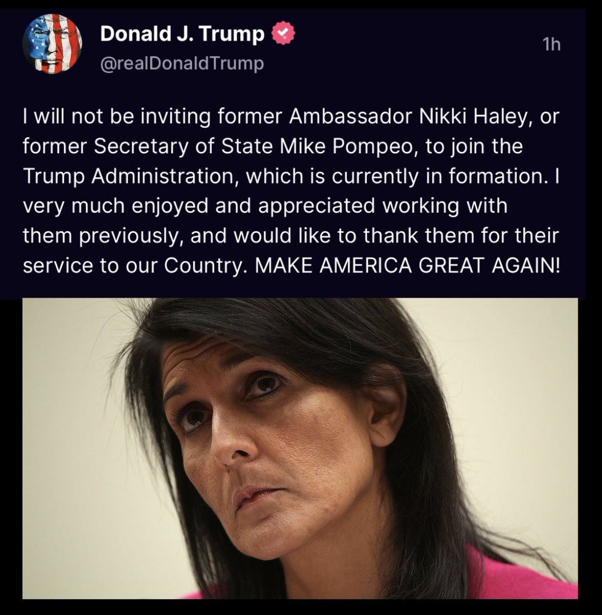 Nikki Haley, the bus is here. Thank you for your support.