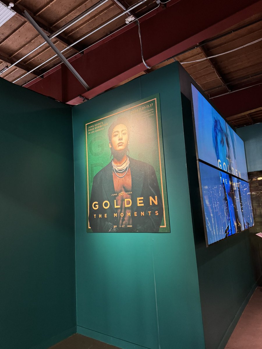 Texan_Native's tweet photo. @BTS_twt #JungKook_GOLDEN exhibition was amazing. It has his awards, mics, clothes and tons of pictures. Still sad they did have more merch. So glad I made the trip with my fellow #ATXARMY. #JK https://t.co/SdO9zlHyoH