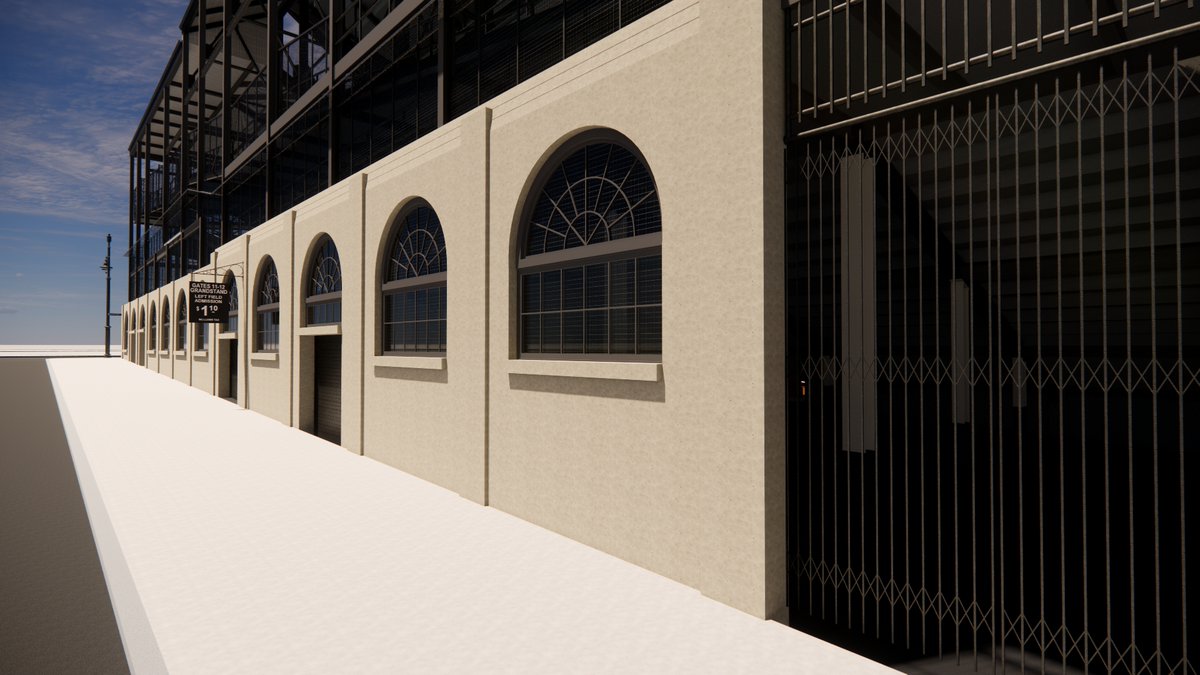 SportsBandbox's tweet photo. View of the corner of McKeever PL and Montgomery St outside the LF entry gates at Ebbets Field. The concrete wall along McKeever was an original part of the 1913 bleachers. #Brooklyn #Dodgers #VirtualEbbets https://t.co/2Dv5IVFdnJ