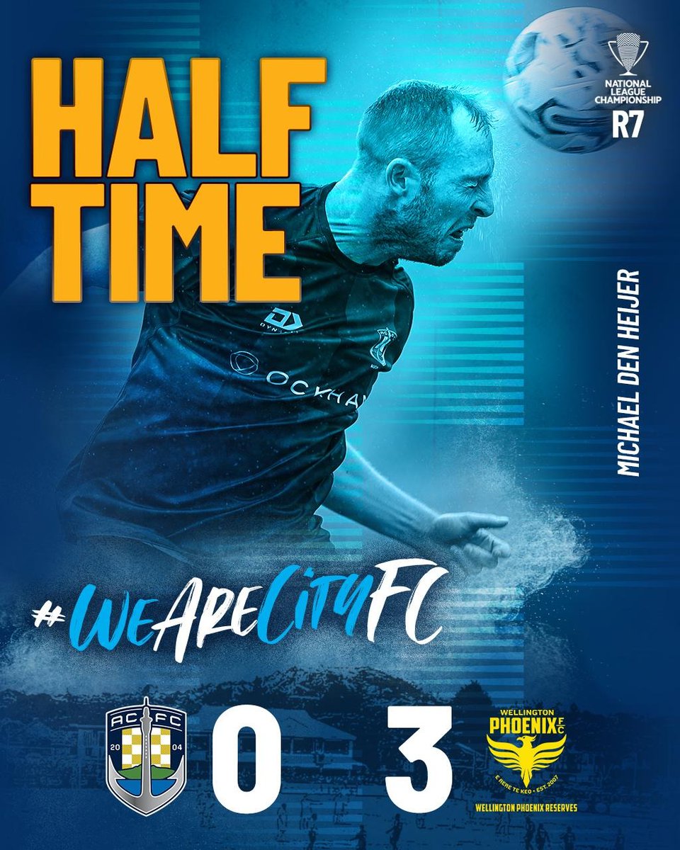 AucklandCity_FC's tweet photo. 𝗛𝗔𝗟𝗙 𝗧𝗜𝗠𝗘 | 𝗔𝗨𝗖𝗞𝗟𝗔𝗡𝗗 𝗖𝗜𝗧𝗬 𝗩𝗦 𝗪𝗘𝗟𝗟𝗜𝗡𝗚𝗧𝗢𝗡 𝗣𝗛𝗢𝗘𝗡𝗜𝗫 𝗥𝗘𝗦𝗘𝗥𝗩𝗘𝗦

The @WgtnPhoenixAcad run rampant in the first half to lead 3-0 at the half time break here at Kiwitea Street. 

#WeAreCityFC 🔵⚪️ https://t.co/AczLswyV1r