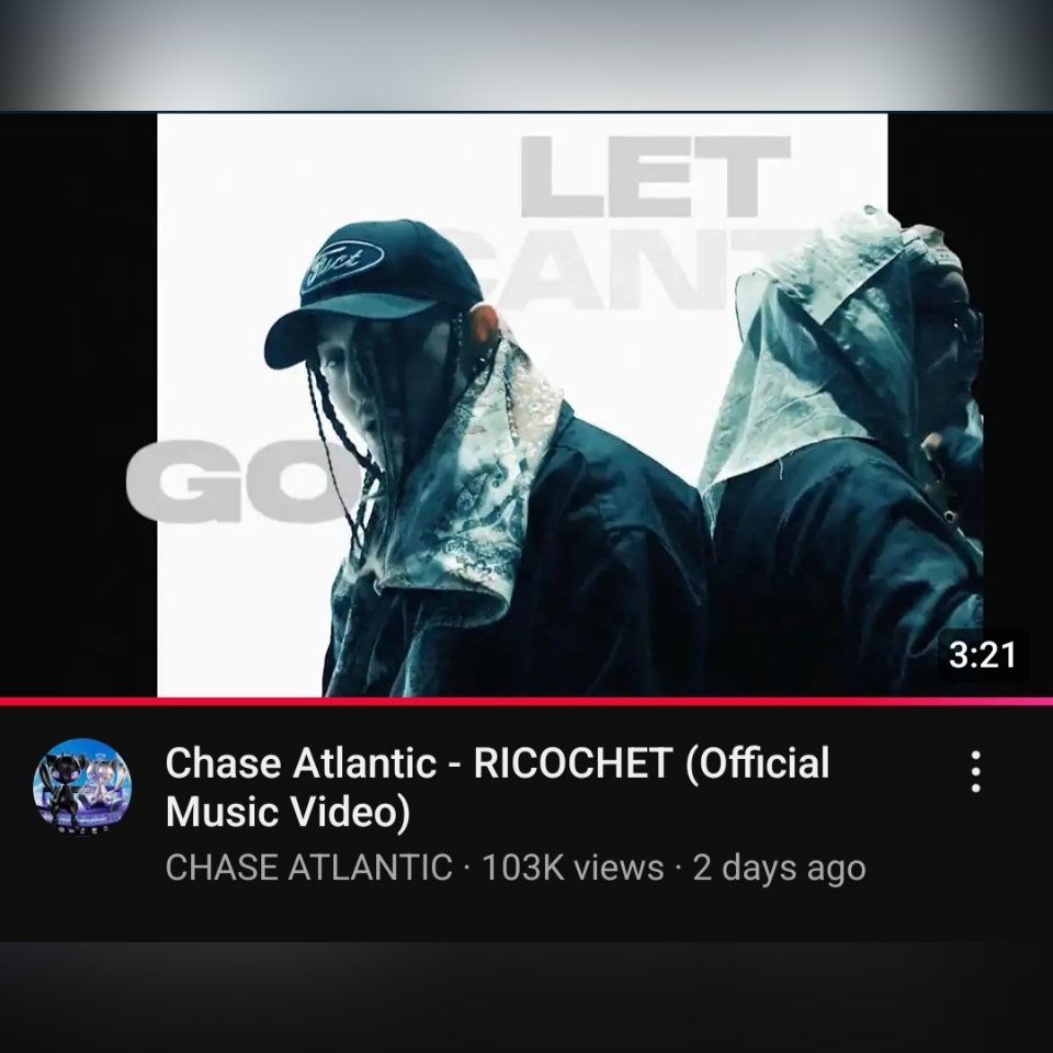 CHEFKISSCAVE's tweet photo. the "RICOCHET"  music video has now surpassed 100,000 views on YouTube 🩵 https://t.co/r6O8oYvG7o